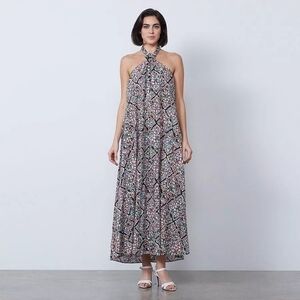 Etcetera Floral Print Cotton Halter Dress Chloris
